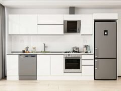 Alvinka 370X222 Cm High Gloss Mutfak Dolabı Mb-E90S40S40-2 High Gloss | Beyaz - Suntalam