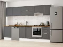 Alvinka 310X210 Cm Klasik Mebran Mutfak Dolabı M-E80S60S50-1 Mebran | Antrasit - Suntalam