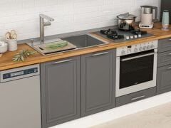 Alvinka 310X210 Cm Klasik Mebran Mutfak Dolabı M-E80S60S50-1 Mebran | Antrasit - Suntalam