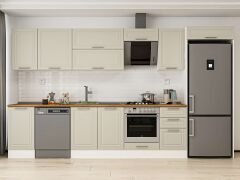 Alvinka 370X222 Cm Klasik Mebran Mutfak Dolabı Mb-E80S45S45-2 Mebran | Kumtaşı - Mdf