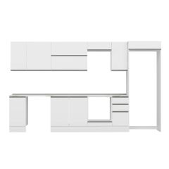 Alvinka 370X222 Cm High Gloss Mutfak Dolabı Mb-E90S40S40-2 High Gloss | Beyaz - Mdf