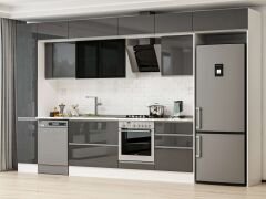 Alvinka 390X240 Cm High Gloss Mutfak Dolabı Mbb-E90B40S60-3 High Gloss | Antrasit - Mdf