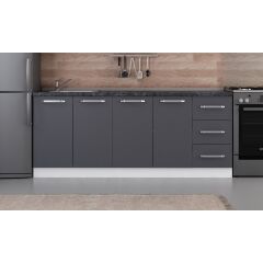 Minar 200 Cm Mutfak Dolabı Beyaz Antrasit 200-A1-Alt Modül