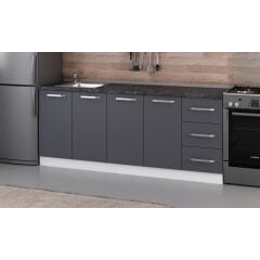 Minar 200 Cm Mutfak Dolabı Beyaz Antrasit 200-A1-Alt Modül