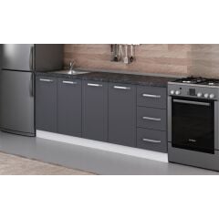 Minar 200 Cm Mutfak Dolabı Beyaz Antrasit 200-A1-Alt Modül