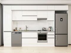 Alvinka 375X240 Cm High Gloss Mutfak Dolabı Mbb-E90B45S40-1 High Gloss | Beyaz - Suntalam