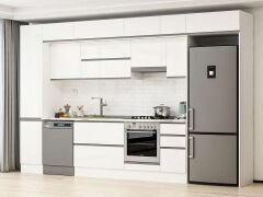 Alvinka 375X240 Cm High Gloss Mutfak Dolabı Mbb-E90B45S40-1 High Gloss | Beyaz - Suntalam