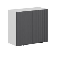 Alvinka Mutfak Modül Mbr_B Üst 2Dk1R 80-H72Cm Dolap Beyaz Antrasit Mdf