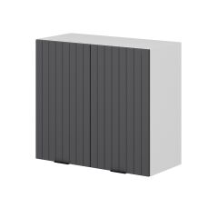 Alvinka Mutfak Modül Mbr_B Üst 2Dk1R 80-H72Cm Dolap Beyaz Antrasit Mdf