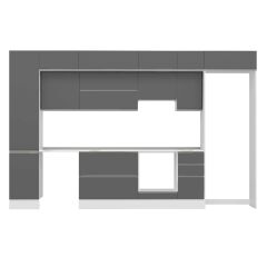 Alvinka 375X240 Cm High Gloss Mutfak Dolabı Mbb-E90B45S40-1 High Gloss | Antrasit - Suntalam