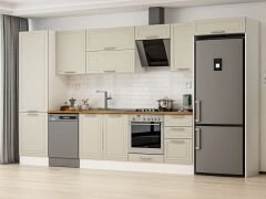 Alvinka 395X222 Cm Klasik Mebran Mutfak Dolabı Mbb-E90B60S45-2 Mebran | Kumtaşı - Mdf