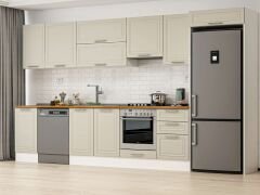 Alvinka 375X222 Cm Klasik Mebran Mutfak Dolabı Mb-E80S45S50-1 Mebran | Kumtaşı - Suntalam