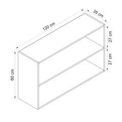Alvinka Mutfak Modül Mbr_C Üst 2Dk1R 120-H60Cm Dolap Beyaz Antrasit Mdf