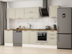 Alvinka 310X210 Cm Klasik Mebran Mutfak Dolabı M-E80S60S50-2 Mebran | Kumtaşı - Mdf