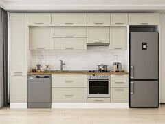 Alvinka 380X240 Cm Klasik Mebran Mutfak Dolabı Beyaz Beyaz Mbb-E90B45S45-1 Mebran | Kumtaşı - Mdf