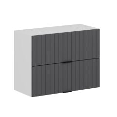 Alvinka Mutfak Modül Mbr_B Üst 2Yk1R 80-H60Cm Dolap Beyaz Antrasit Mdf