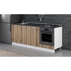 Minar 200 Cm Mutfak Dolabı Beyaz Dore 200-D6-Alt Modül