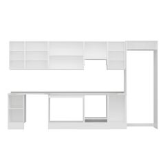 Alvinka 375X222 Cm High Gloss Mutfak Dolabı Mb-E90S40S45-1 High Gloss | Antrasit - Mdf