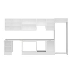 Alvinka 375X222 Cm Klasik Mebran Mutfak Dolabı Mb-E80S45S50-1 Mebran | Antrasit - Mdf