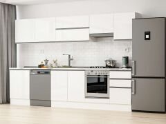 Alvinka 310X210 Cm High Gloss Mutfak Dolabı M-E80S60S50-1 High Gloss | Beyaz - Suntalam