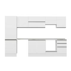 Alvinka 310X210 Cm High Gloss Mutfak Dolabı M-E80S60S50-1 High Gloss | Beyaz - Suntalam