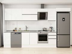 Alvinka 375X222 Cm High Gloss Mutfak Dolabı Mb-E90S40S45-2 High Gloss | Beyaz - Suntalam