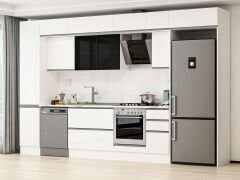 Alvinka 375X240 Cm High Gloss Mutfak Dolabı Mbb-E90B45S40-3 High Gloss | Beyaz - Suntalam