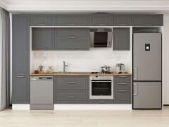 Alvinka 380X240 Cm Klasik Mebran Mutfak Dolabı Beyaz Beyaz Mbb-E90B45S45-2 Mebran | Antrasit - Suntalam