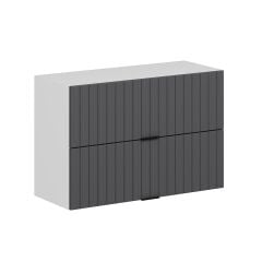 Alvinka Mutfak Modül Mbr_B Üst 2Yk1R 90-H60Cm Dolap Beyaz Antrasit Mdf