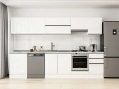 Alvinka 310X210 Cm High Gloss Mutfak Dolabı M-E80S60S50-1 High Gloss | Beyaz - Mdf