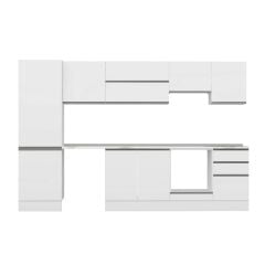 Alvinka 310X210 Cm High Gloss Mutfak Dolabı M-E80S60S50-1 High Gloss | Beyaz - Mdf