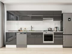 Alvinka 310X210 Cm High Gloss Mutfak Dolabı M-E80S60S50-1 High Gloss | Antrasit - Suntalam