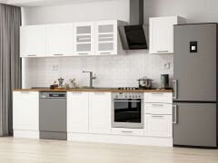 Alvinka 310X210 Cm Klasik Mebran Mutfak Dolabı M-E80S60S50-3 Mebran | Beyaz - Mdf