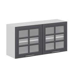 Alvinka Mutfak Modül Mbr_C Üst 2Dk1R 120-H60Cm Dolap Cam Beyaz Antrasit Suntalam