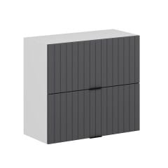 Alvinka Mutfak Modül Mbr_B Üst 2Yk1R 80-H72Cm Dolap Beyaz Antrasit Mdf