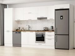 Alvinka 400X222 Cm Klasik Mebran Mutfak Dolabı Mbb-E90B60S50-1 Mebran | Beyaz - Suntalam