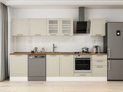 Alvinka 310X210 Cm Klasik Mebran Mutfak Dolabı M-E80S60S50-3 Mebran | Kumtaşı - Mdf