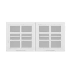 Alvinka Mutfak Modül Mbr_C Üst 2Dk1R 120-H60Cm Dolap Cam Beyaz Beyaz Suntalam