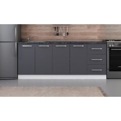 Minar 205 Cm Mutfak Dolabı Beyaz Antrasit 205-A1-Alt Modül