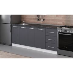 Minar 205 Cm Mutfak Dolabı Beyaz Antrasit 205-A1-Alt Modül