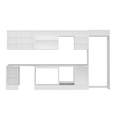 Alvinka 375X222 Cm Klasik Mebran Mutfak Dolabı Mb-E80S45S50-2 Mebran | Antrasit - Mdf