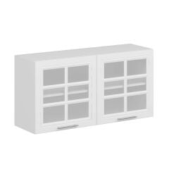 Alvinka Mutfak Modül Mbr_C Üst 2Dk1R 120-H60Cm Dolap Cam Beyaz Beyaz Mdf