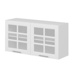 Alvinka Mutfak Modül Mbr_C Üst 2Dk1R 120-H60Cm Dolap Cam Beyaz Beyaz Mdf