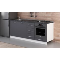 Minar 205 Cm Mutfak Dolabı Beyaz Antrasit 205-A3-Alt Modül