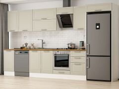 Alvinka 375X222 Cm Klasik Mebran Mutfak Dolabı Mb-E80S45S50-2 Mebran | Kumtaşı - Mdf