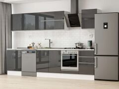 Alvinka 310X210 Cm High Gloss Mutfak Dolabı M-E80S60S50-2 High Gloss | Antrasit - Mdf