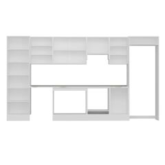 Alvinka 400X222 Cm Klasik Mebran Mutfak Dolabı Mbb-E90B60S50-1 Mebran | Antrasit - Mdf