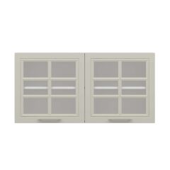 Alvinka Mutfak Modül Mbr_C Üst 2Dk1R 120-H60Cm Dolap Cam Beyaz Kumtaşı Mdf