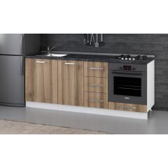 Minar 205 Cm Mutfak Dolabı Beyaz Dore 205-D3-Alt Modül