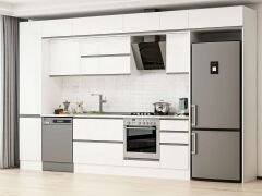 Alvinka 380X240 Cm High Gloss Mutfak Dolabı Mbb-E90B45S45-2 High Gloss | Beyaz - Suntalam